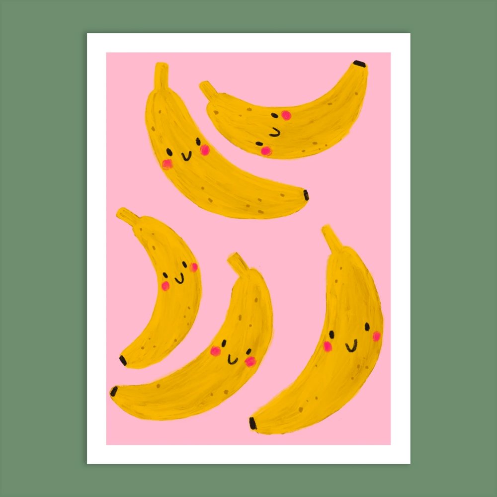 BANANAS WALL ART PRINT BY KATE MCFARLANE