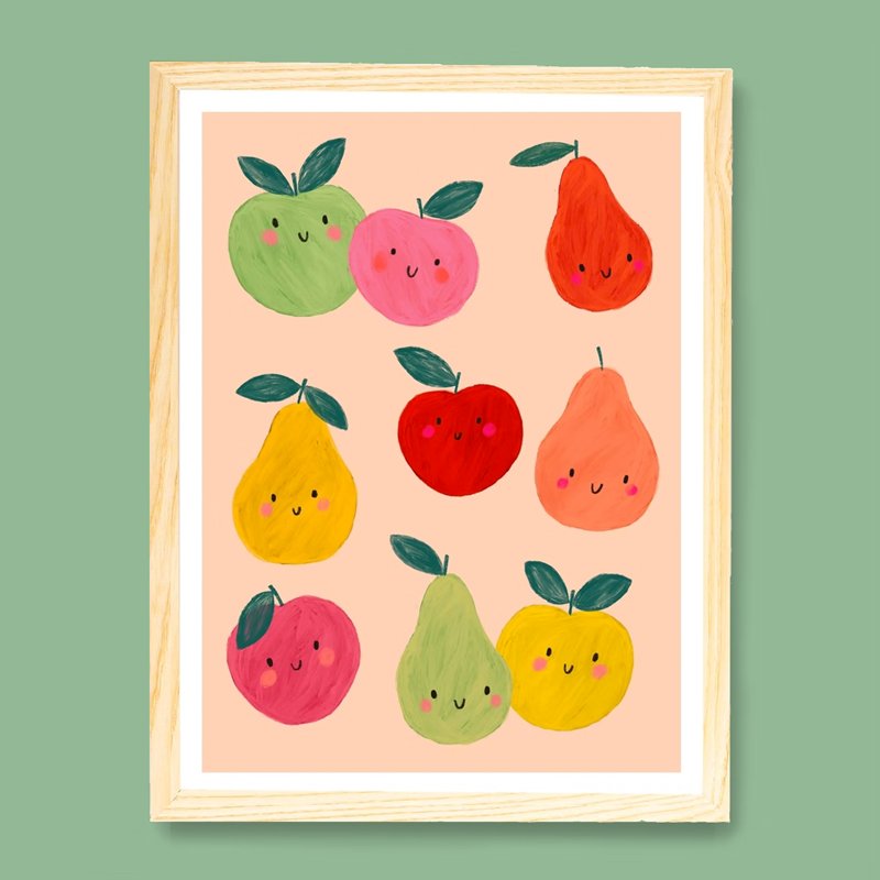 APPLES AND PEARS WALL ART BY KATE MCFARLANE