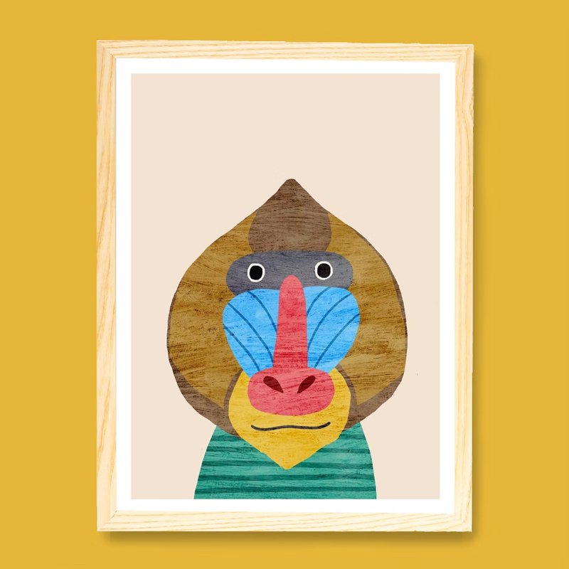 MANDRILL WALL ART PRINT BY KATE MCFARLANE