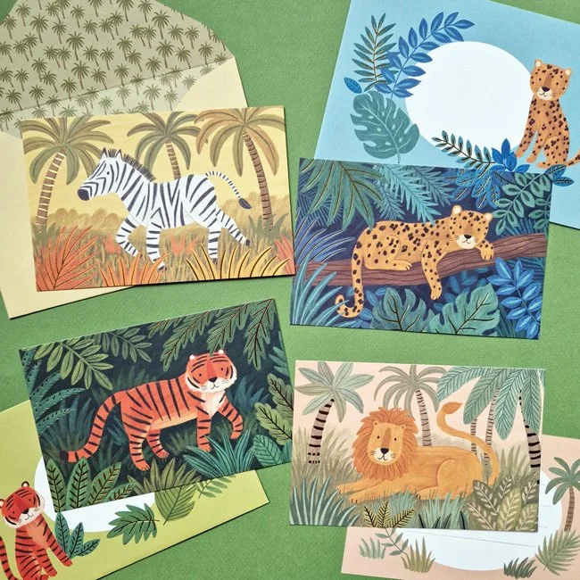 DJECO ILLUSTRATED CARDS AND ENVELOPES