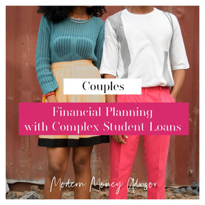 $1000 Upfront + $550/mo subscription (couples) - month to month Financial planning package for working professionals focused on wealth accumulation and debt elimination. Click button below for more details and add-on options. _________________________________ + Add $50 / month for complex student loan planning + Add $50 / month for home buying planning