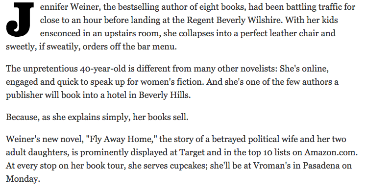 Jennifer Weiner is proud to be the queen of chick lit