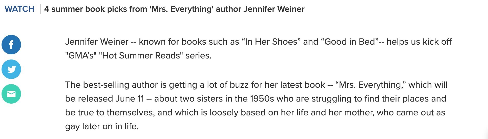 Download Book Mrs everything by jennifer weiner For Free