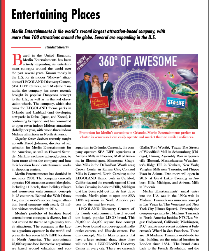 Entertaining Places [Shopping Center Business]