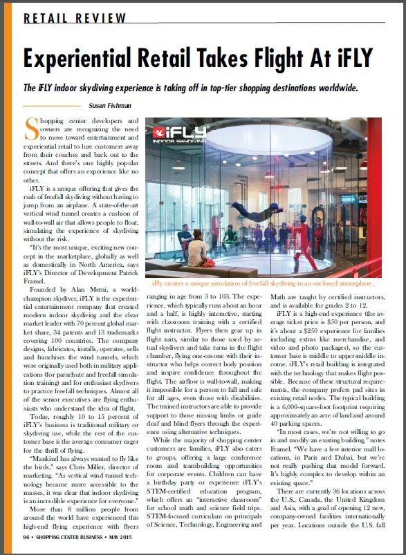 Experiential Retail Takes Flight at iFLY [Shopping Center Business]