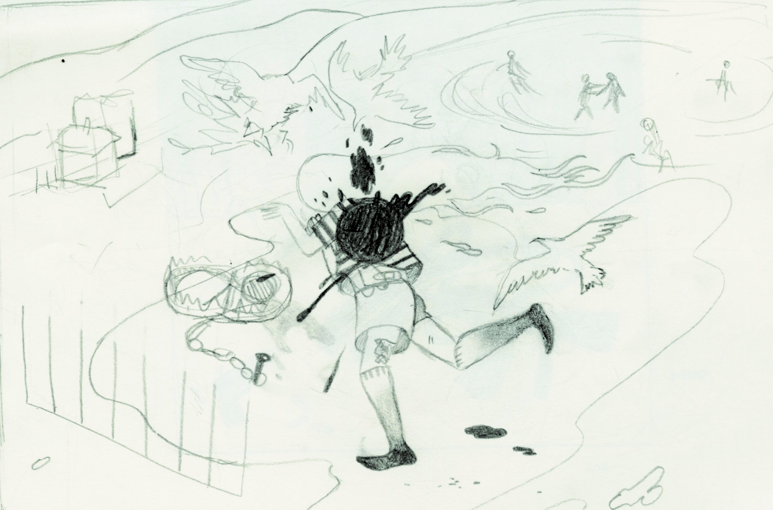 Page from Yang's sketchbook. (Image courtesy of artist)