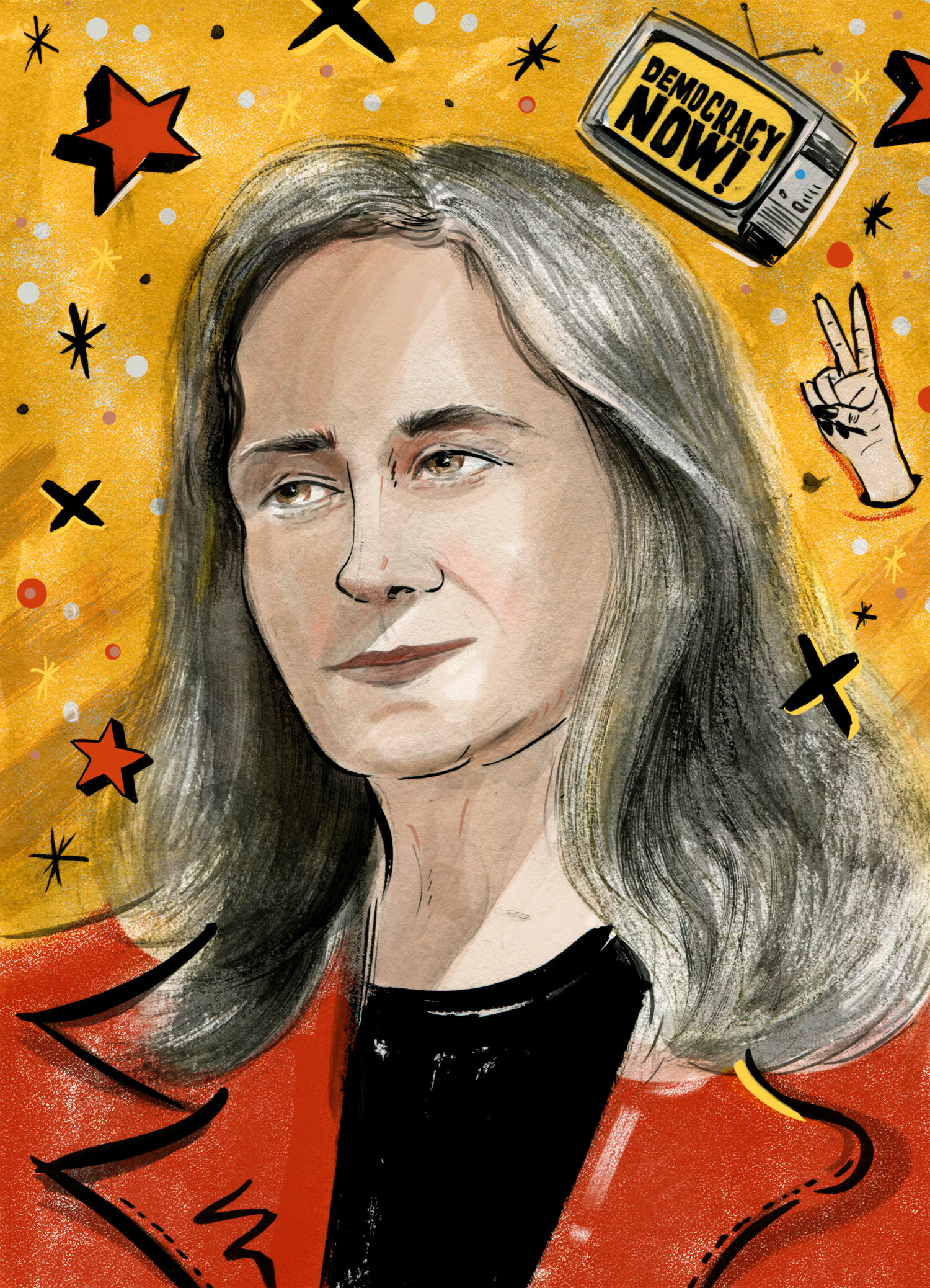 "Portrait of Amy Goodman" by Vivian Shih. Image courtesy of artist.
