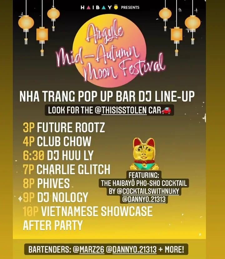 Blessed to be DJing at 530-7pm tomorrow with all these fine DJs for @hai_bayo 's Argyle Mid Autumn Moon Festival! 

1104 W. Argyle st.

#haibayo #chicago #futurerootz #celebrateargyle
@dj_nology @charlie_glitch @phives @clubchow @celebrate.argyle @wh