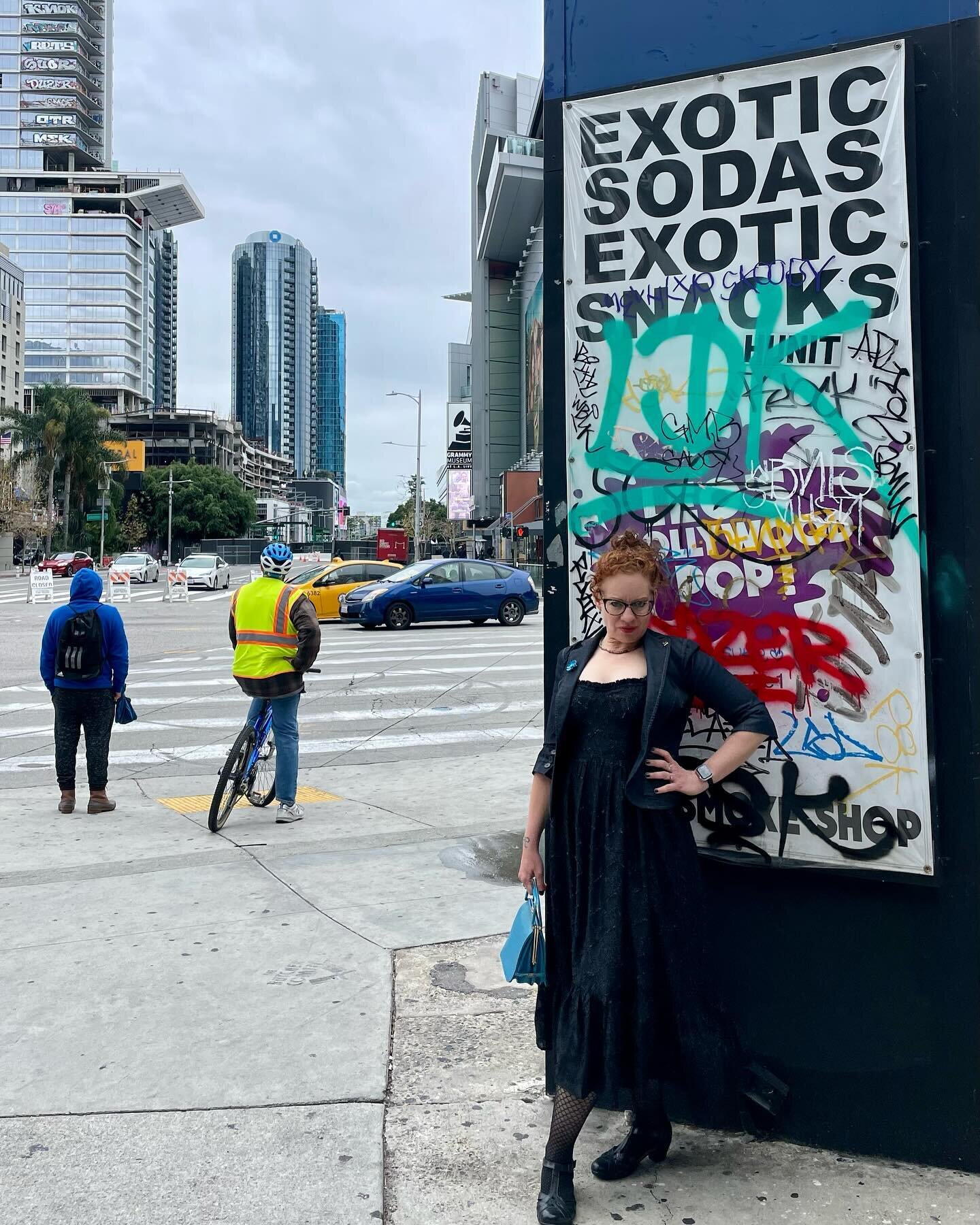 My before / after @recordingacademy pics! You can put me in a dress and (very low) heels but I&rsquo;m still more comfortable posing in front of DTLA graffiti than walking the red carpet. More about the show, the celebrations, the joy, the MUSIC late