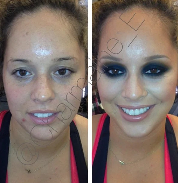 Makeup before & after