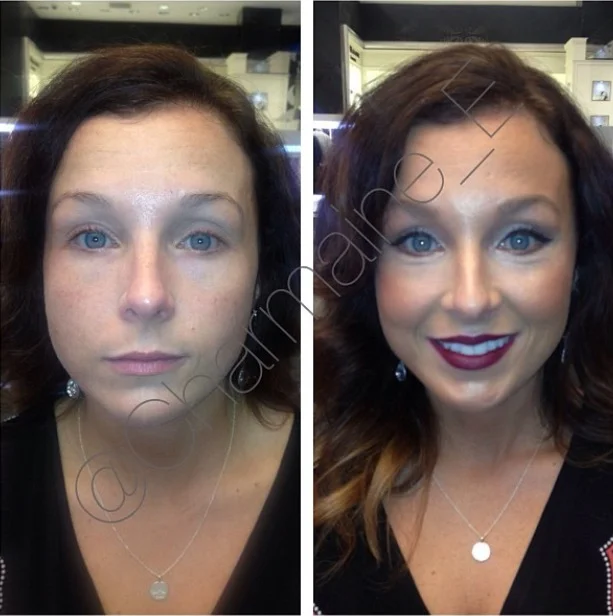 Makeup before & after