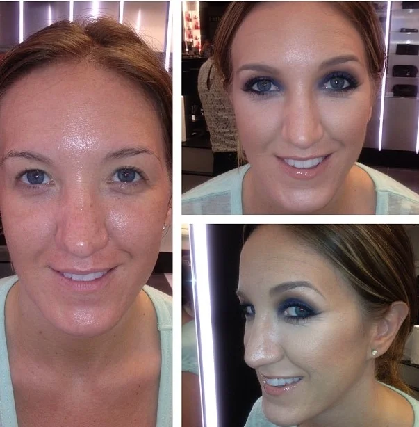 Makeup before & after