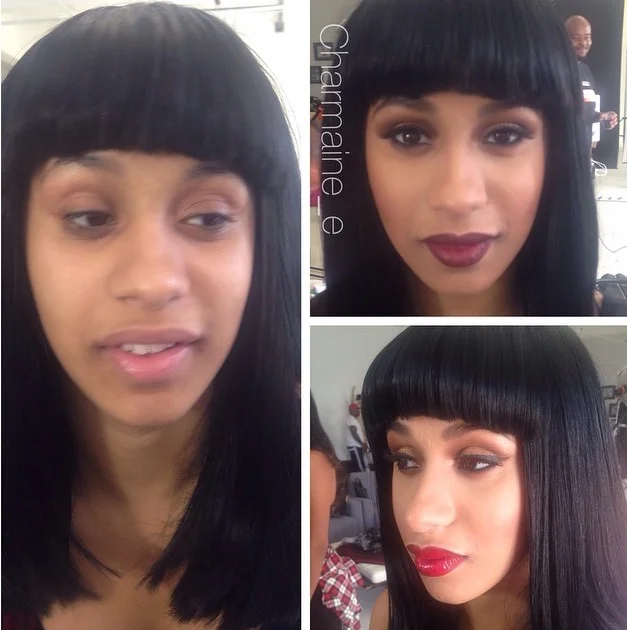 Makeup before & after