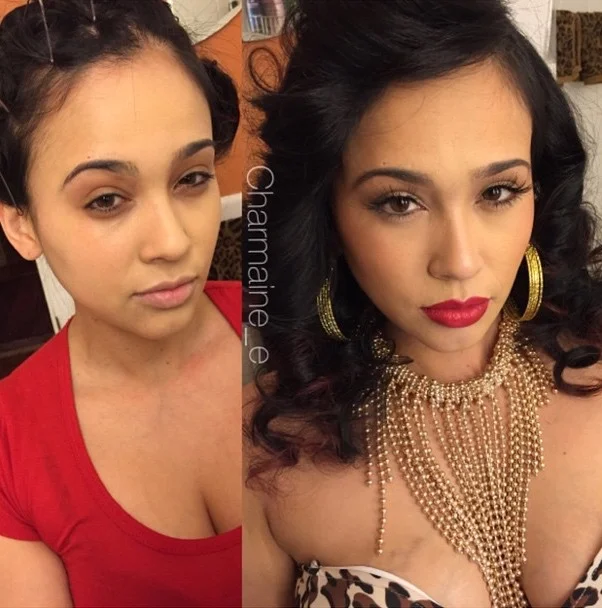 Hair & makeup before & after
