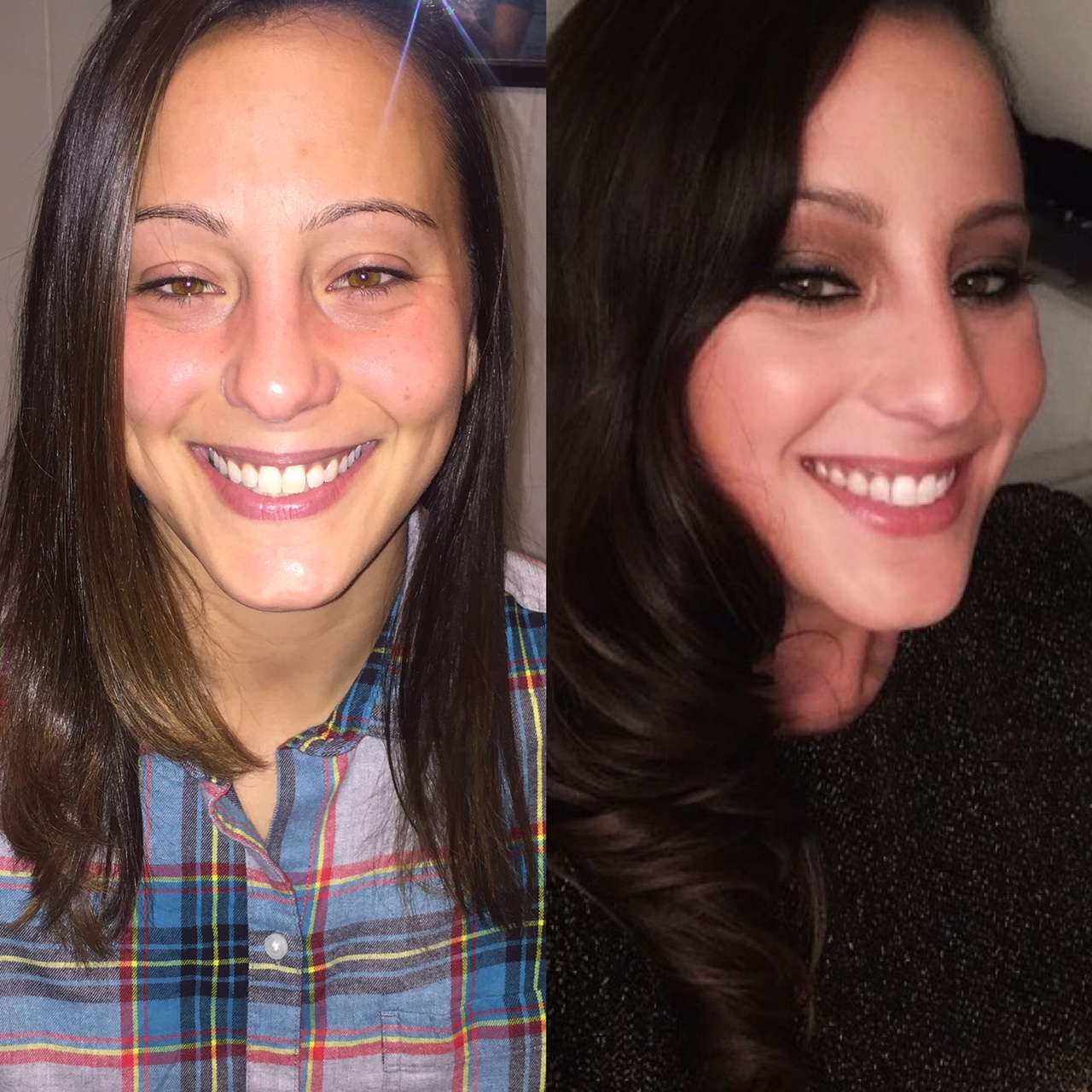 Hair & makeup before & after