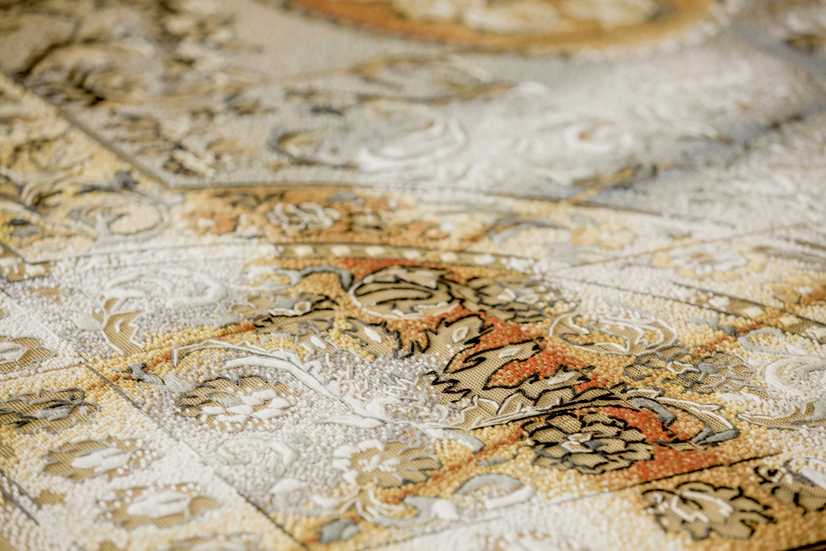 11.Georgina Cue, 2014, dimensions variable, embroidery on tapestry canvas, hardwood, MDF, velvet, aluminium 3.jpg
