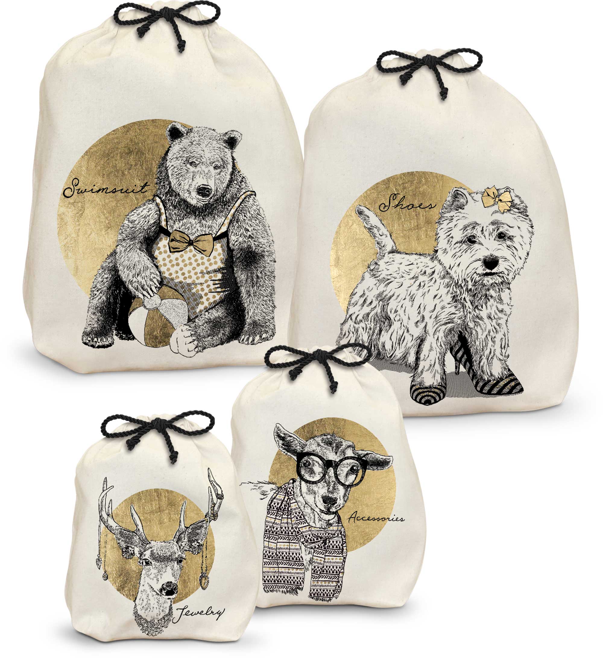 Animal Chic Packing Travel Bags Set Molly & Rex
