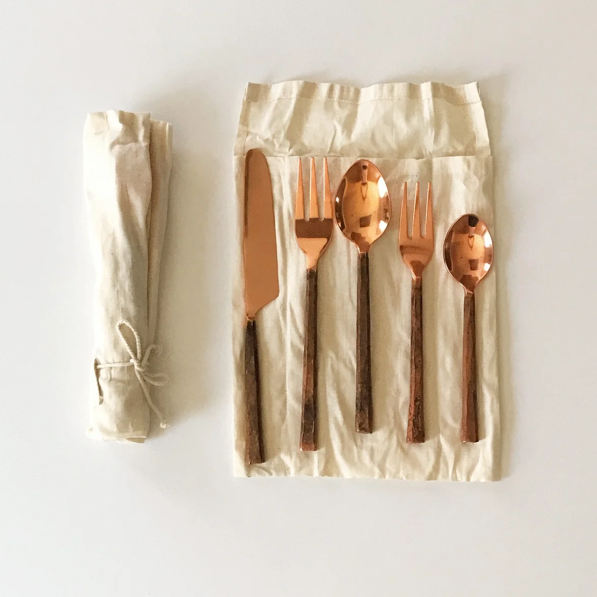 Copper Hand-Forged Flatware