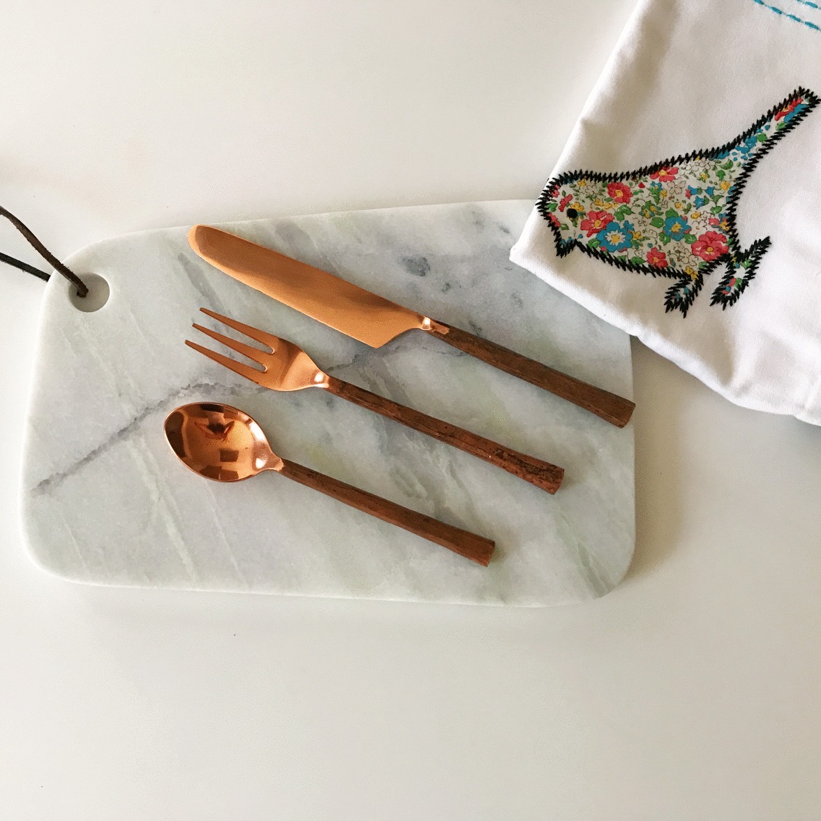 Stainless Steel Flatware with Copper Finish