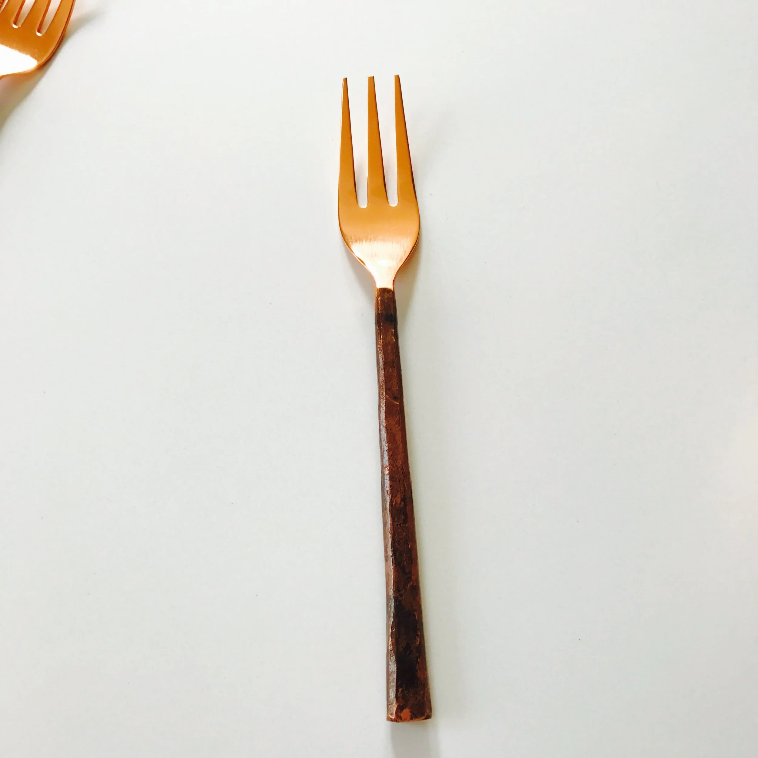 Copper Fork with Wood Handle