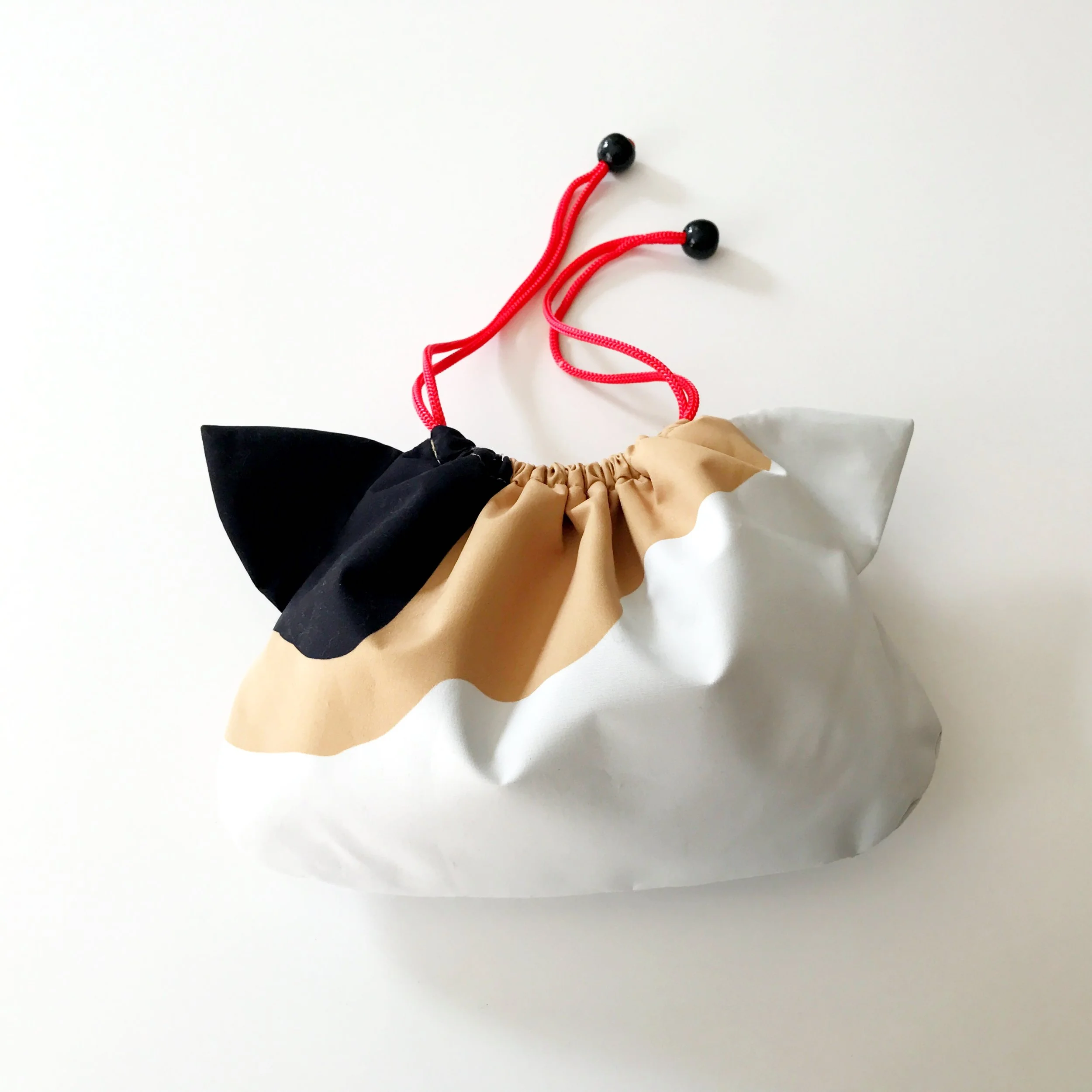 Calico Cat Drawstring Pouch with Lining