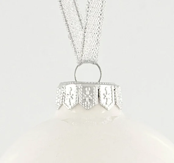 Handmade White Porcelain Ornament - Tree