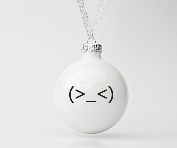 Handmade Porcelain Emoticon Bauble - You Make Me Feel Squishy Inside