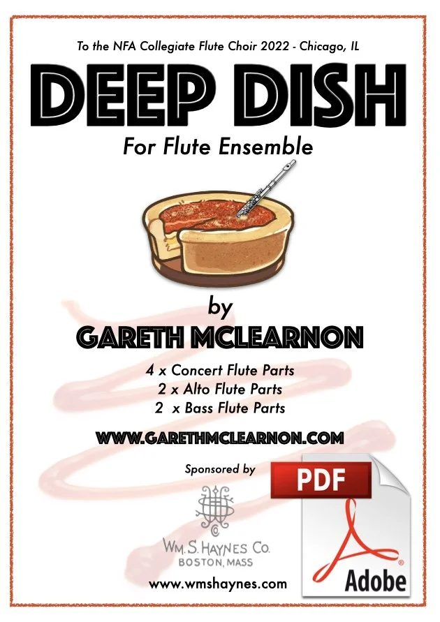 DEEP DISH for Flute Ensemble (2022) (PDF Download)