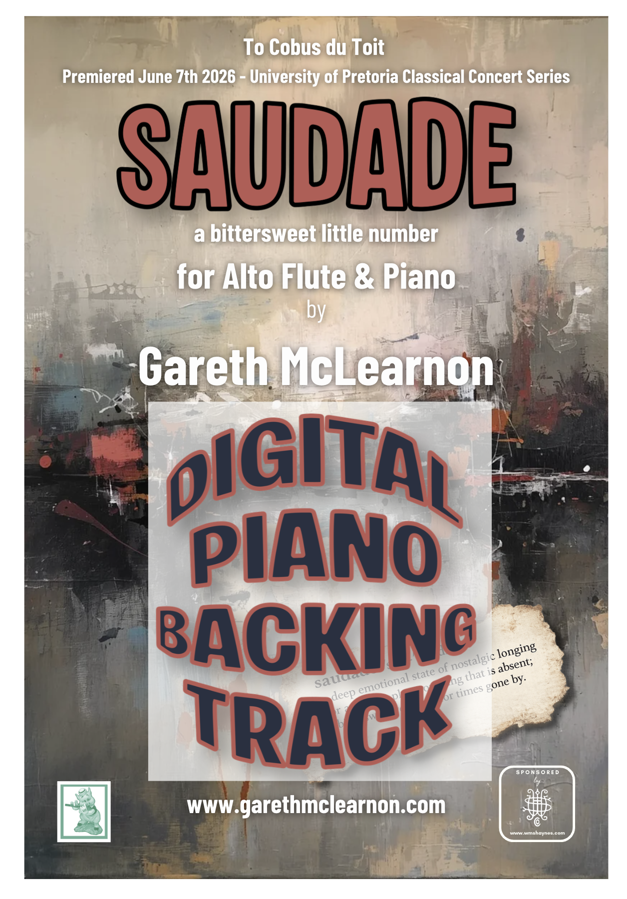 Saudade (2026) for Alto Flute & Piano - Digital Piano Backing Track