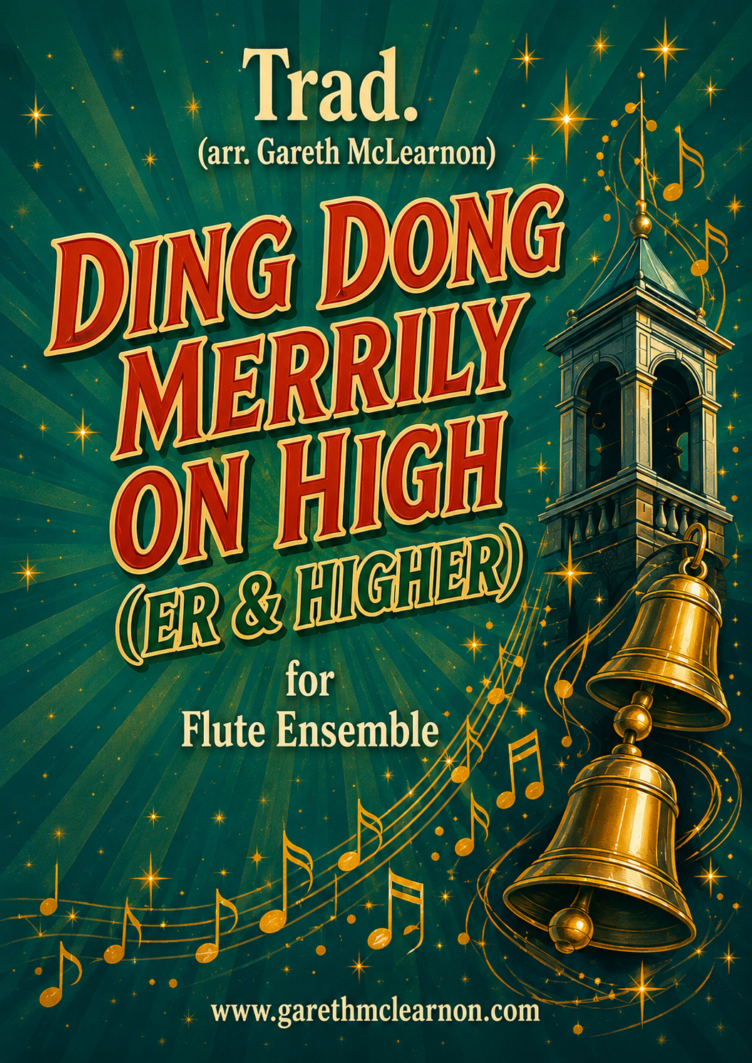 Ding Dong Merrily on High(er & higher) for Flute Ensemble (PDF Download)