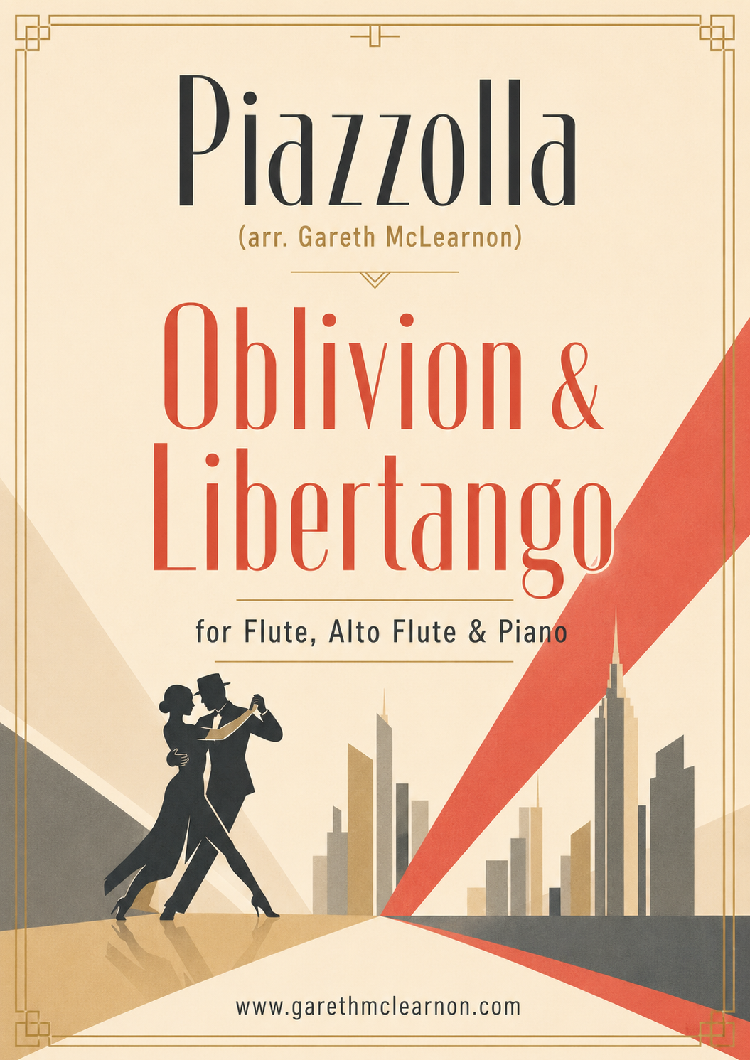 Piazzolla - Oblivion & Libertango for Flute, Alto Flute & Piano (PDF Download)