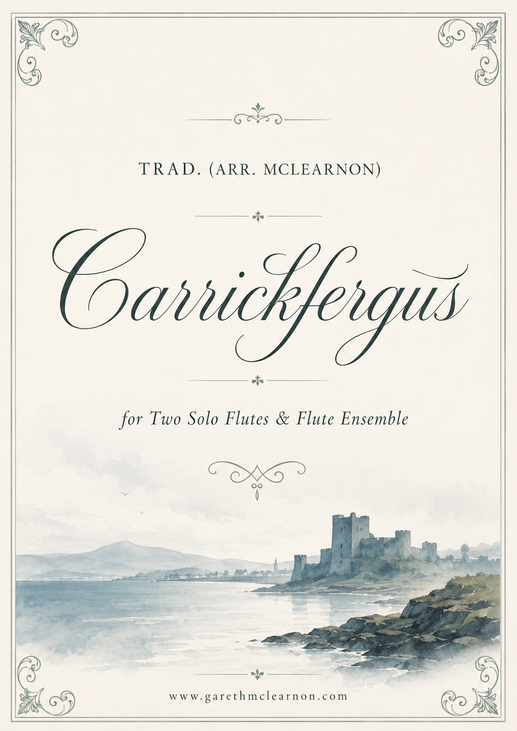 Carrickfergus for Two Solo Flutes &amp; Flute Ensemble (PDF Download)