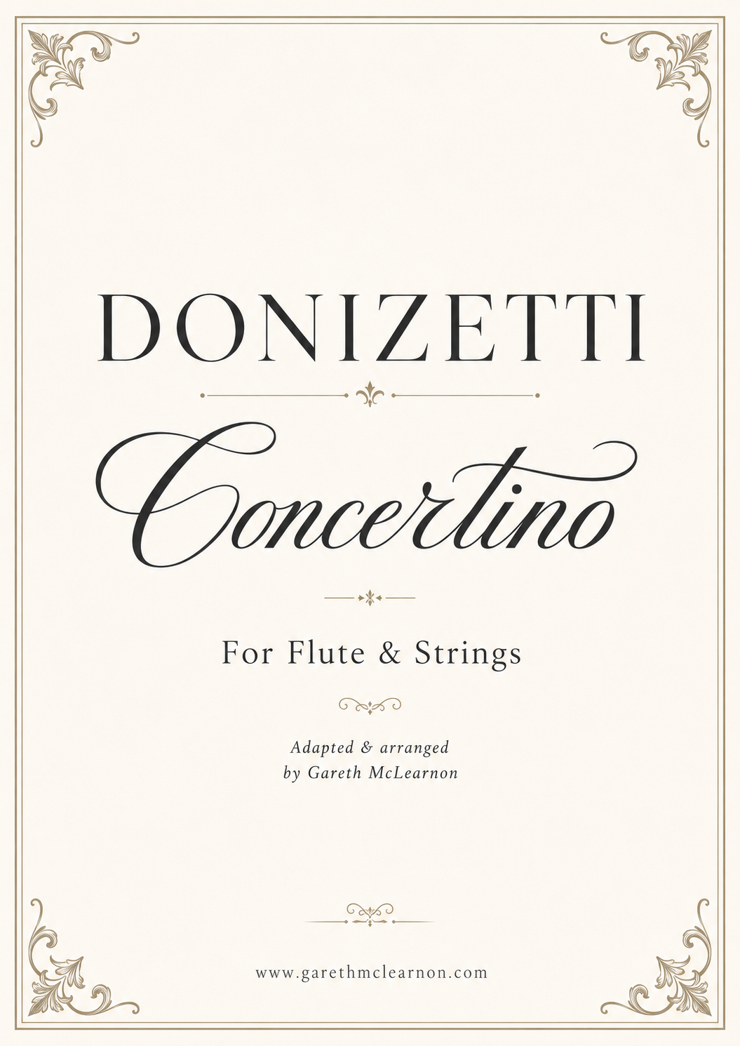 Donizetti Concertino for Flute &amp; Strings (arr. McLearnon) (PDF Download)