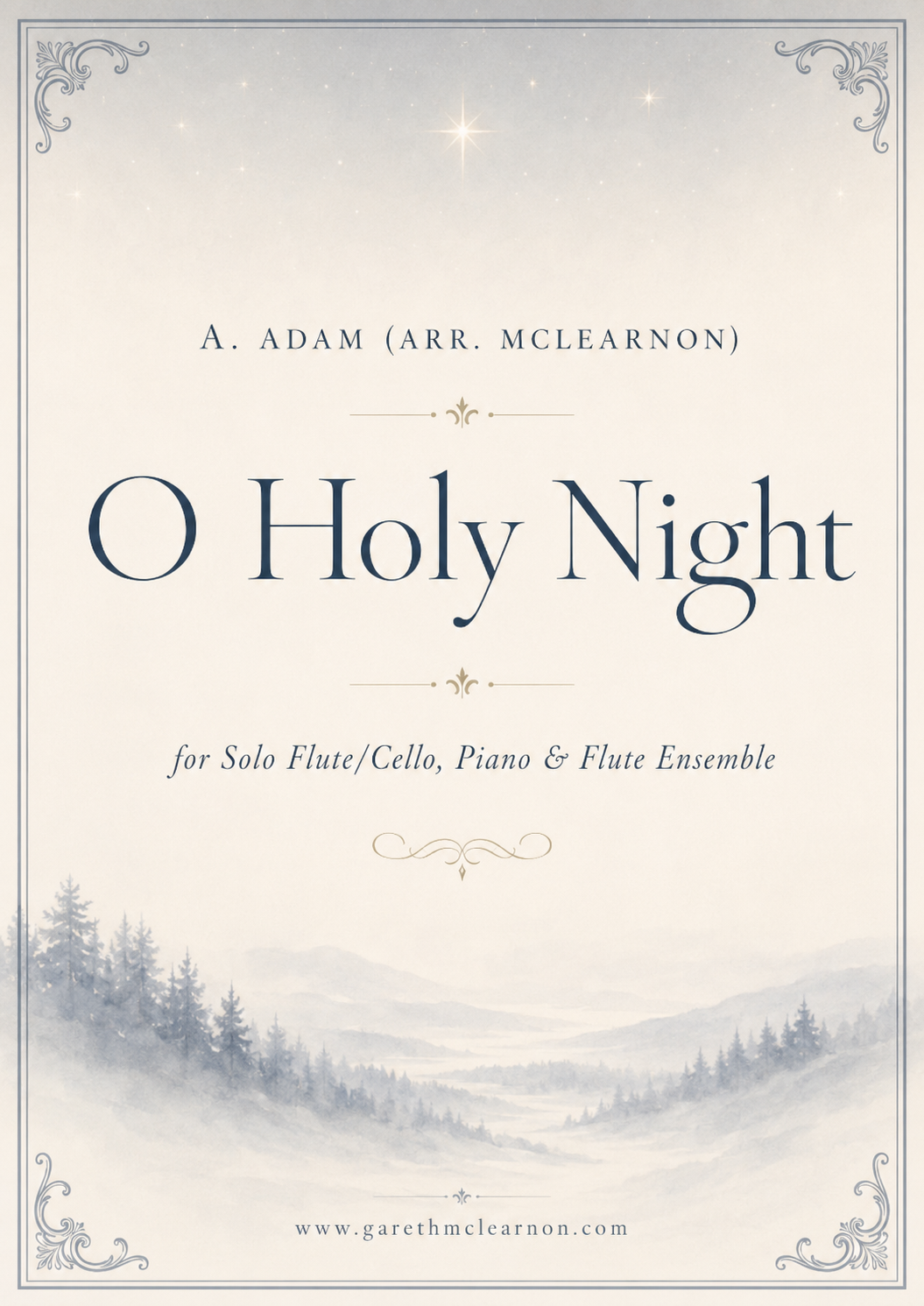 O Holy night for Solo Flute/Cello, Piano &amp; Flute Ensemble (PDF Download)