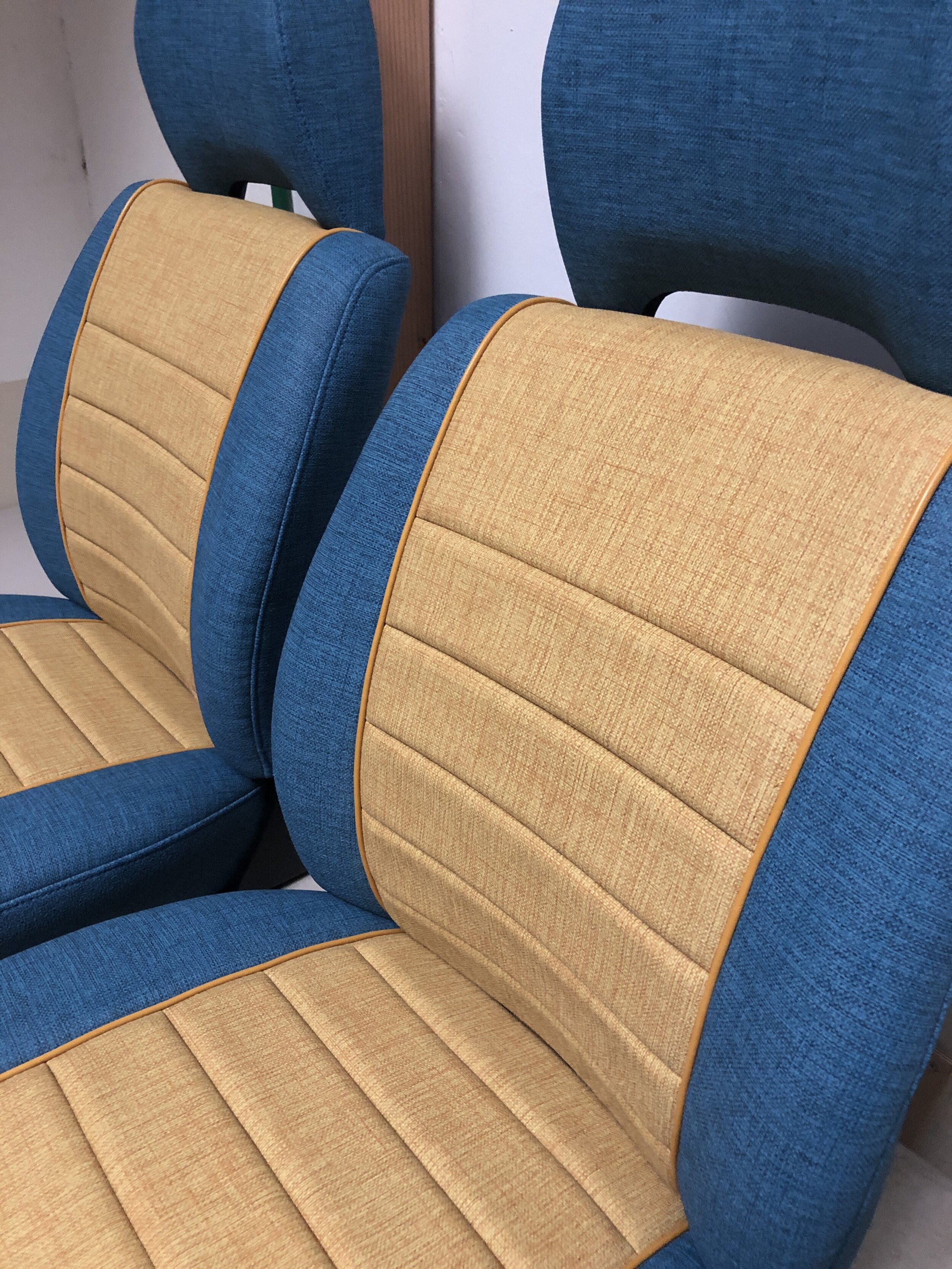 All new upholstery was installed, this included all new foam and a full set of seating and door panels.