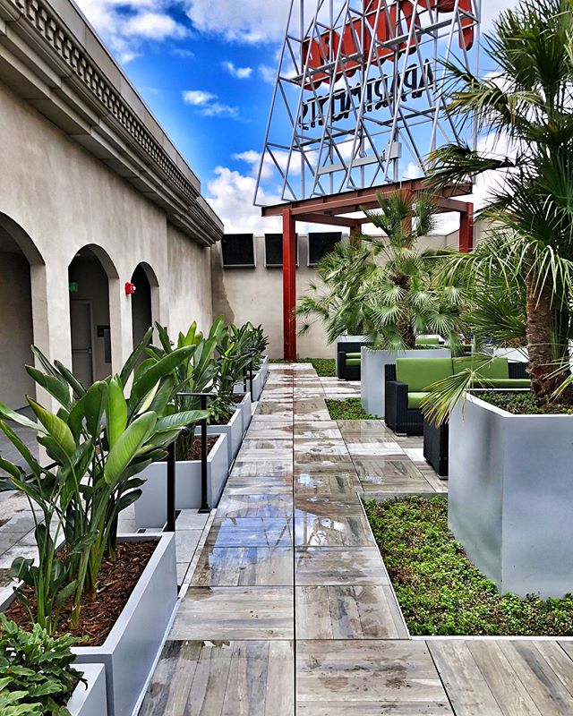 Another successful rooftop install in #downtownla via rooftop craning of beautiful #droughttolerant landscape  and pottery &mdash;- #fslps #landscape #landscapeinstallation #landscapedesign #dtla #losangeles #broadwaypalaceapartments #landscapersofin