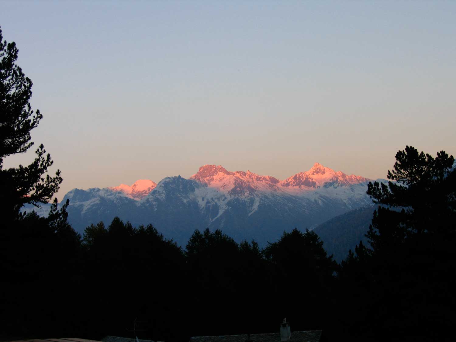 View from Suhalia. ‘What is Aor? Aor is that which, one night at sunset, from high atop a frozen, flame red peak, said to me—listen!’ (Schwaller de Lubicz, L’Appel du feu , 1926). Photograph, A. Cheak, St. Moritz, 2005.