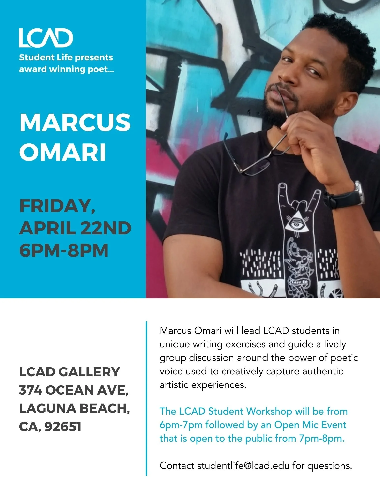 Laguna College of Art &amp; Design Workshop &amp; Open Mic