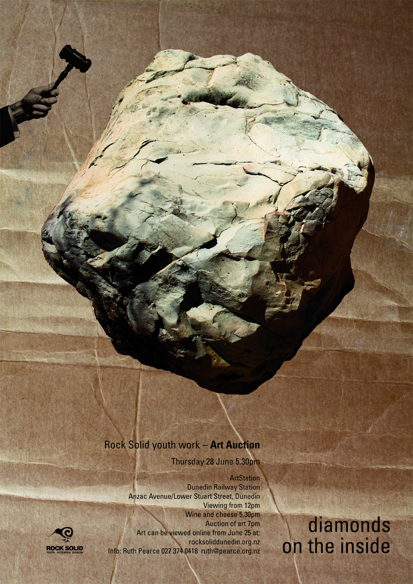 Rock Solid Youth - art auction - poster