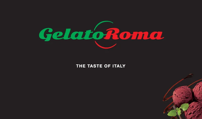 Gelato Roma – POS freezer branding (black)