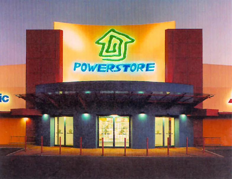 Powerstore – Logo and signage design for store entrance.