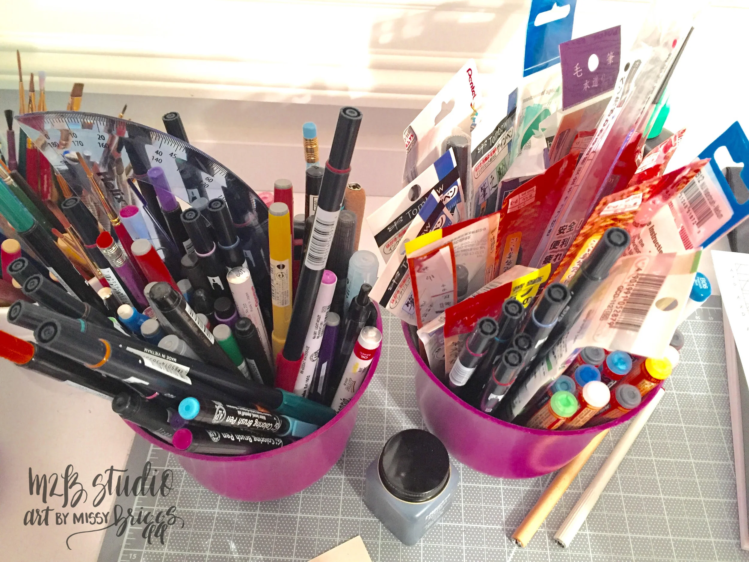 Brush marker stockpile