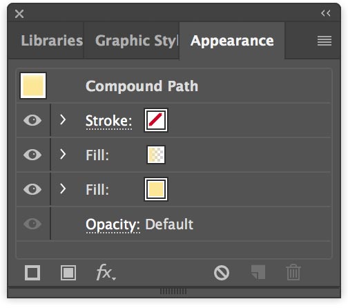 Compound paths behave like a single object. Notice the fill and strokes are editable, unlike a group.