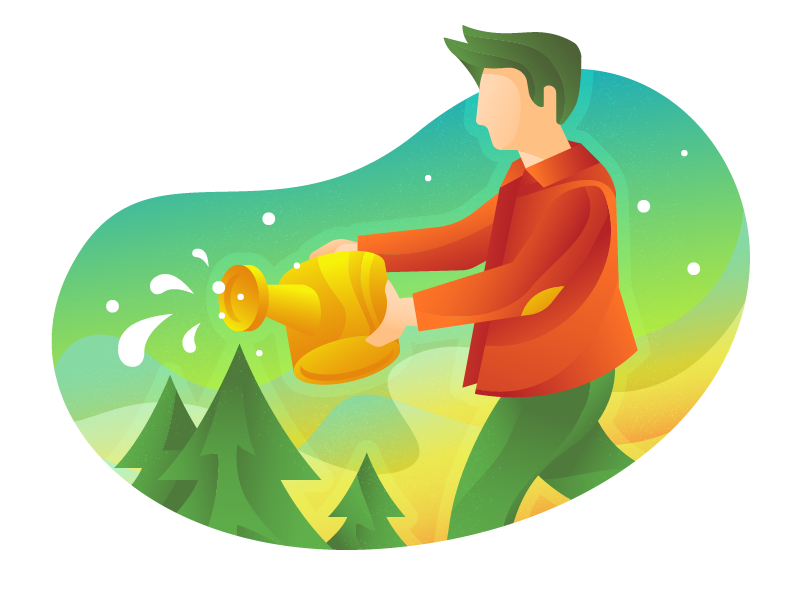 The growth vector illustration. Different skin tones were used in the final versions for diversity.