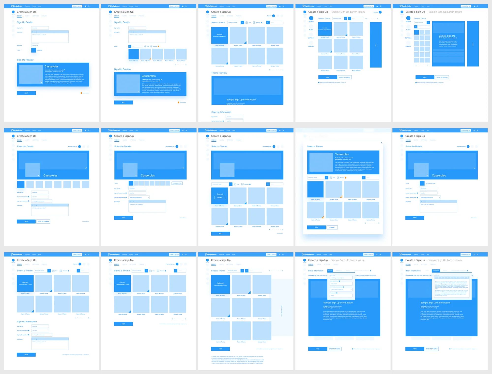 Dozens of wireframe were generated in all sorts of combinations.