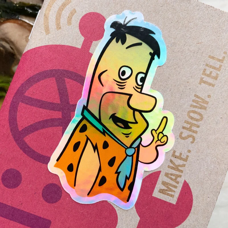Fred Flonstone Holographic Sticker