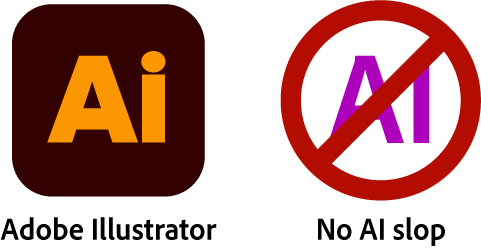 All illustrations are made by hand using Adobe Illustrator without all the AI slop