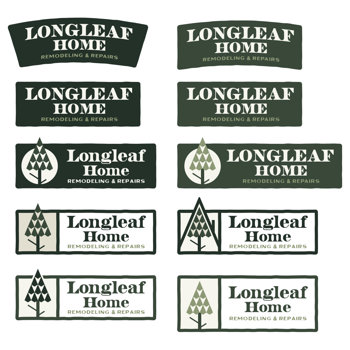 Longleaf Home Type Lockup Logos