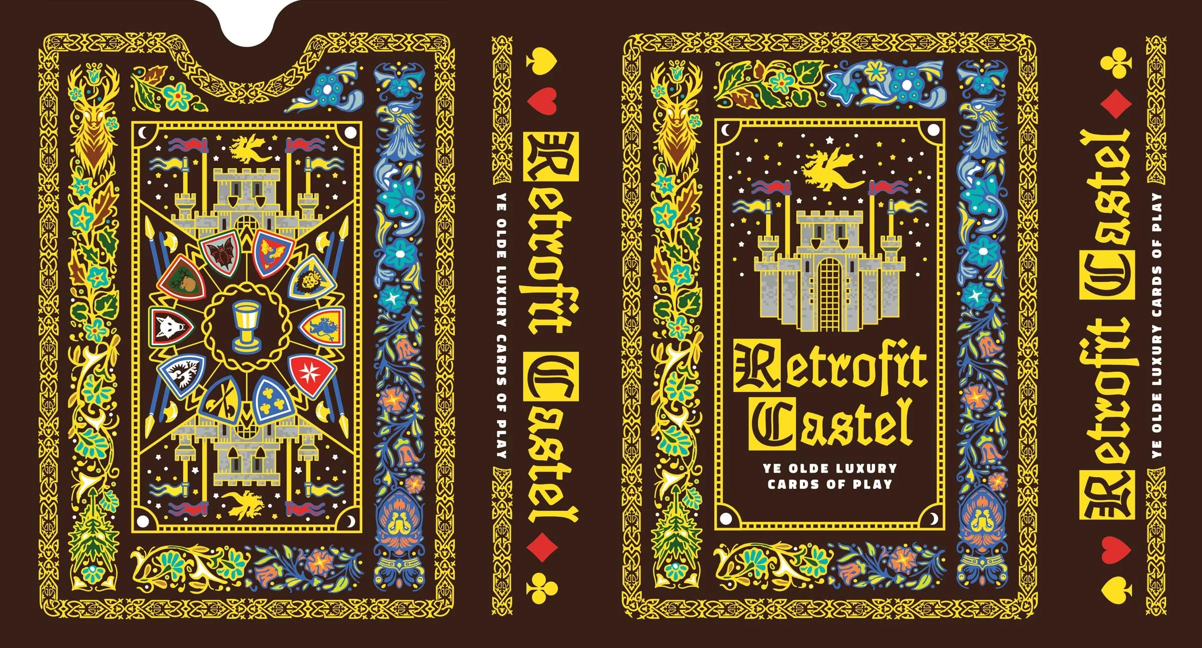 Retrofit Castel Ye Olde Tuck Box flat graphic of the poker deck box