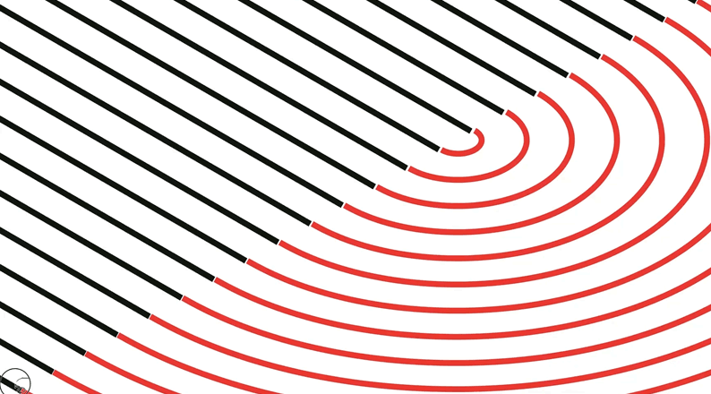 Average and join paths to connect the contour lines